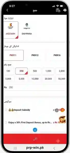 Deposit Money on PRPwin
